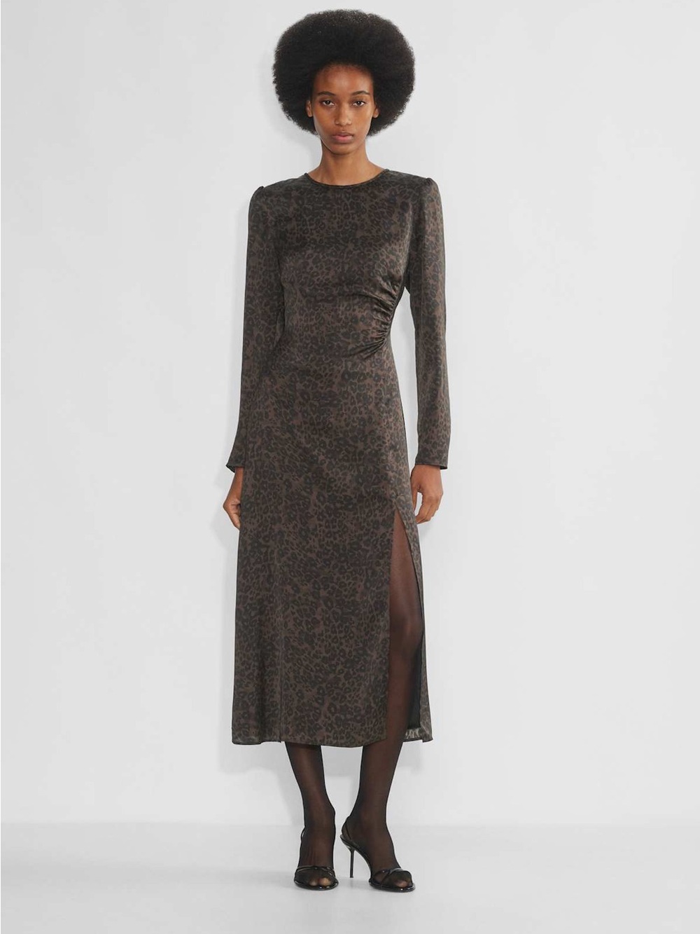 Wilfred Melita Satin Dress in Cocoa Bean / Black - 8